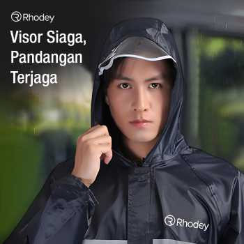 Gambar produk Rhodey Jas Hujan Setelan Motor Dewasa Visor PVC Waterproof Raincoat XXXXL - T1