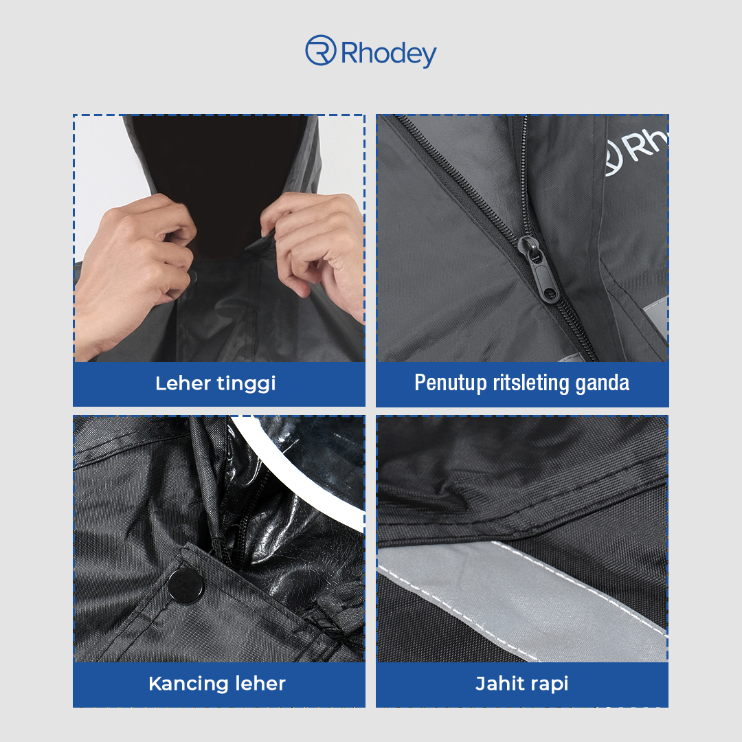 Gambar produk Rhodey Jas Hujan Setelan Motor Dewasa Visor PVC Waterproof Raincoat XXXXL - T1