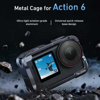Gambar produk TELESIN Case Pelindung Kamera Aksi DJI Osmo Action 6 Protective Frame - S6-FMS-35-TDJ