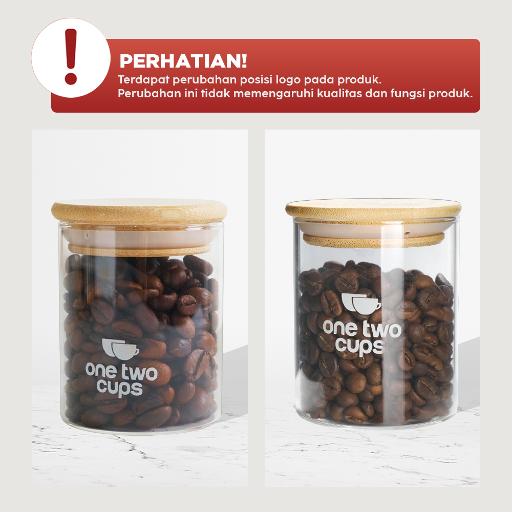 One Two Cups Toples Kaca Penyimpanan Makanan Kedap Udara Storage Jar 250ml - GH1270 Gambar produk One Two Cups Toples Kaca Penyimpanan Makanan Kedap Udara Storage Jar 250ml - GH1270