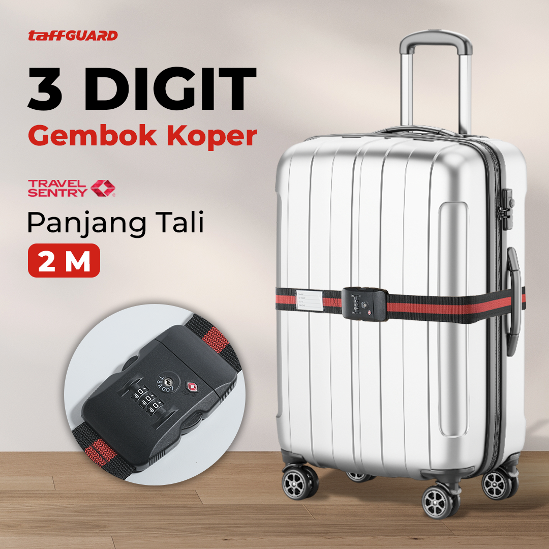 TaffGUARD Travel Luggage Lock Suitcase Belt Tali Koper Gembok TSA PIN - TSA-319 Gambar produk TaffGUARD Travel Luggage Lock Suitcase Belt Tali Koper Gembok TSA PIN - TSA-319