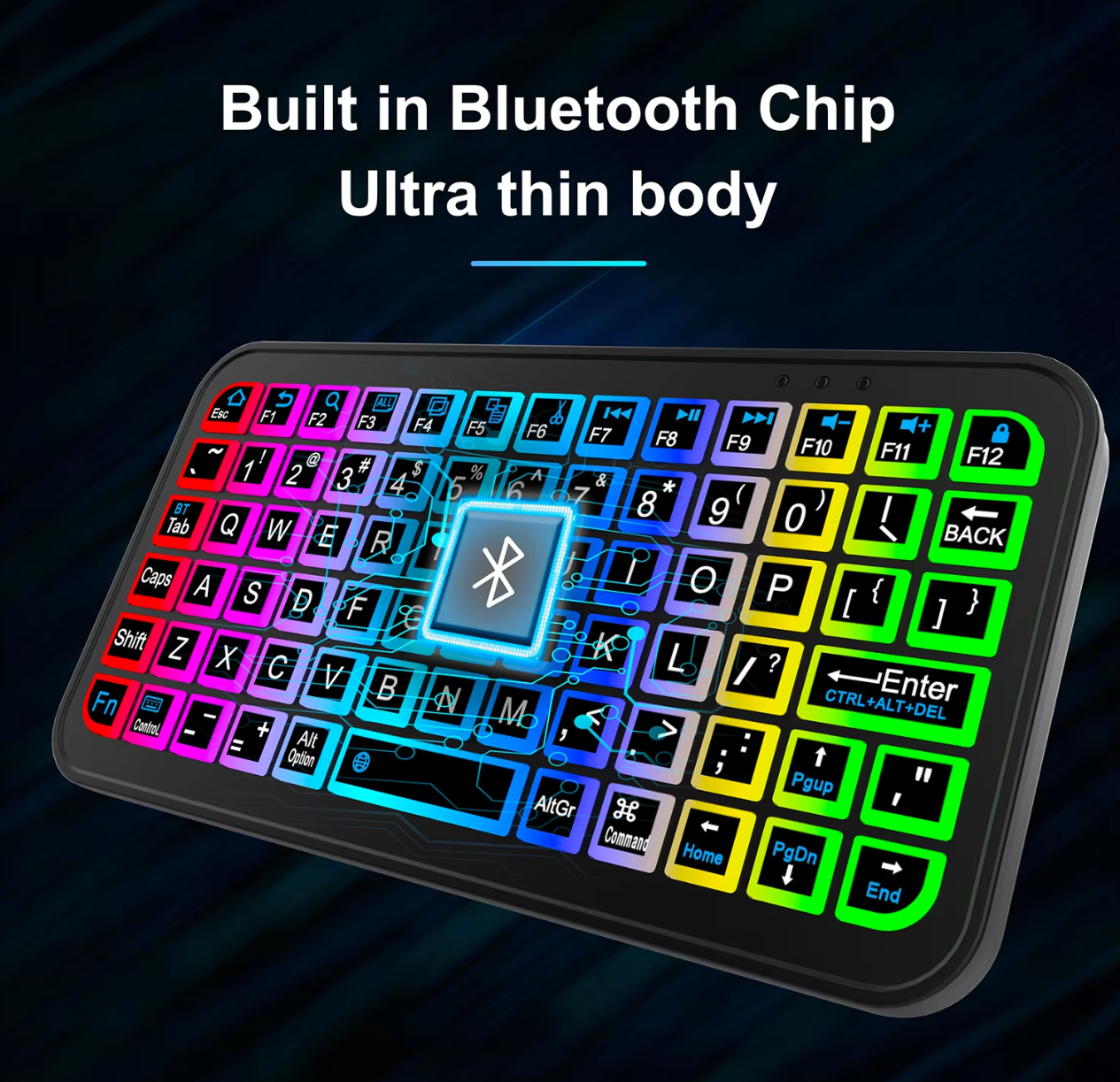 Gambar produk AXPRO Keyboard Wireless Mini Bluetooth Rechargeable RGB 8 Colors - AX52