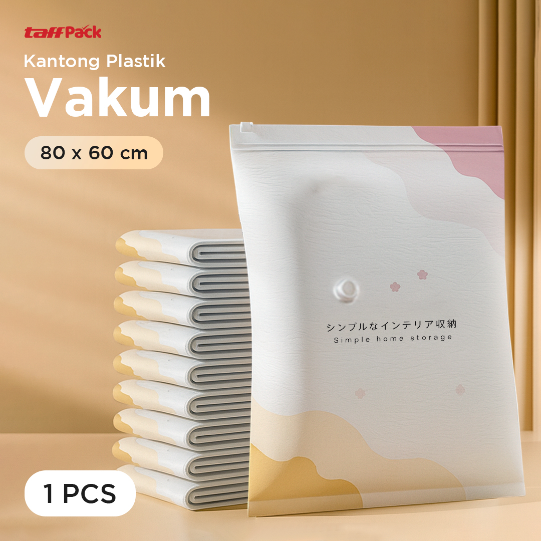 Gambar produk TaffPACK Kantong Plastik Vakum Pakaian Multifungsi Vacuum Bag 1 PCS 80x60cm - FL2