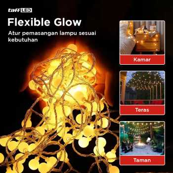 Gambar produk TaffLED Lampu Hias Gantung String Lights Model Bohlam with Battery - ZYD0931