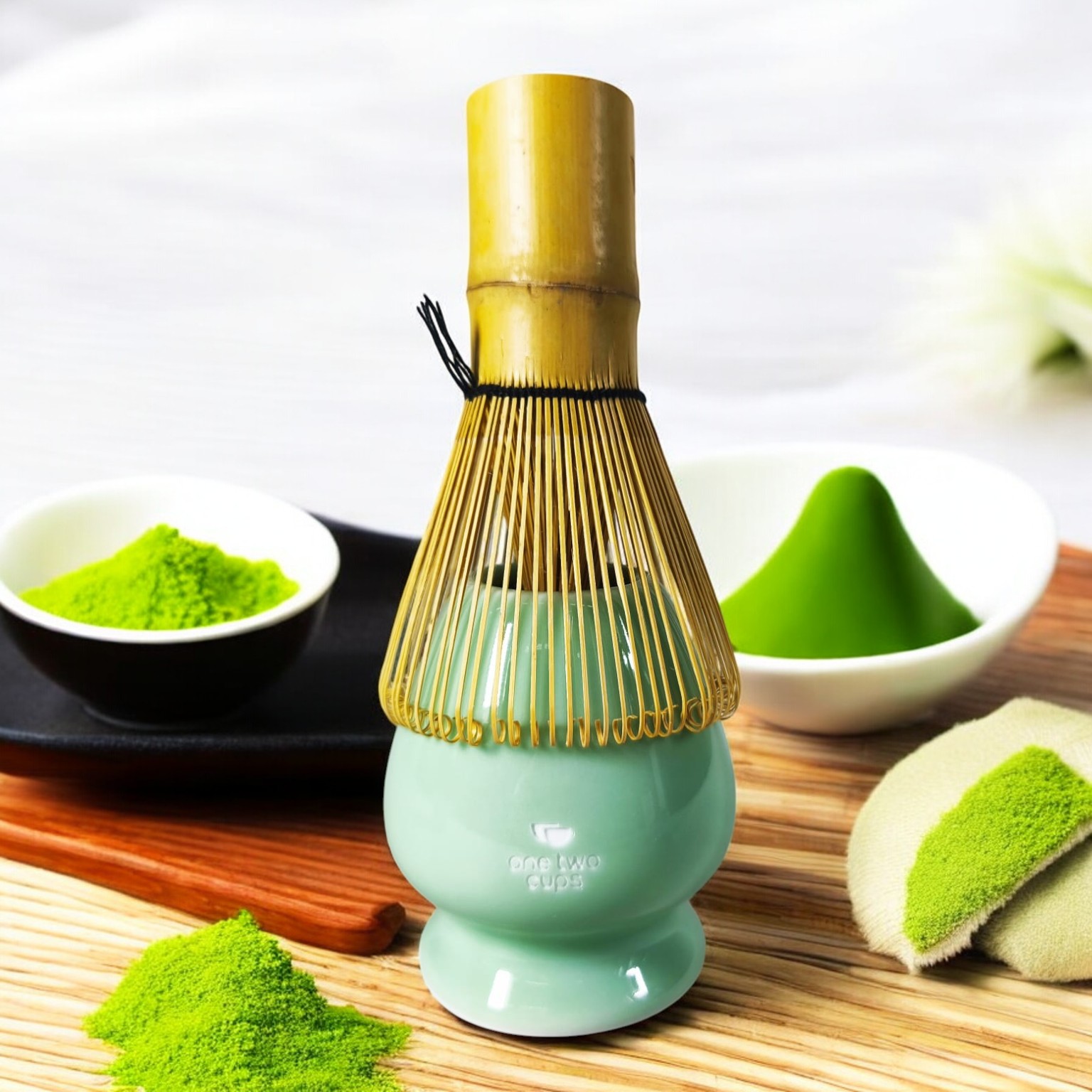 One Two Cups Matcha Set Chawan Chasen Stand Chashaku 470ml 4 PCS - WT174 Gambar produk One Two Cups Matcha Set Chawan Chasen Stand Chashaku 470ml 4 PCS - WT174