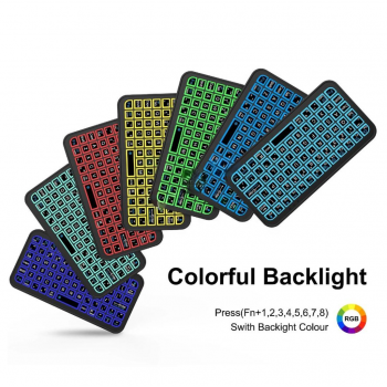 Gambar produk AXPRO Keyboard Wireless Mini Bluetooth Rechargeable RGB 8 Colors - AX52
