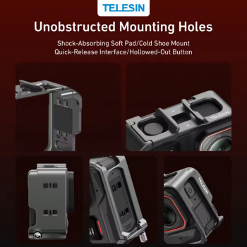 Gambar produk TELESIN Case Metal Cage Kamera Aksi for Insta360 Ace Pro/Ace Pro 2 - S6-FMS-32-TIS