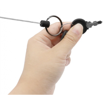 Gambar produk JIGONG Gantungan Kunci Retractable Carabiner Keychain Steel Wire Rope - JIG-012S