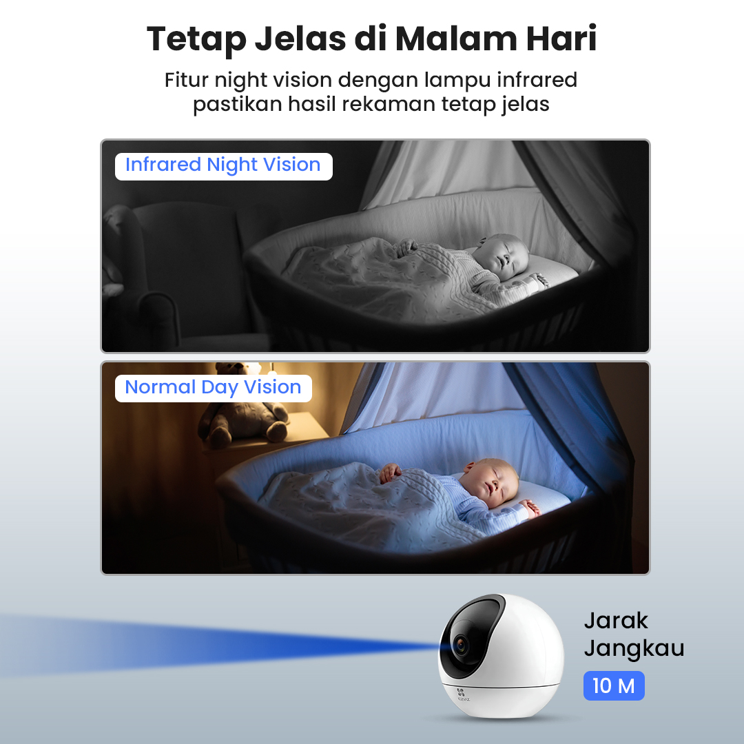 Gambar produk EZVIZ Kamera CCTV PTZ WiFi Smart IP Camera AI Tracking 3K 5MP - H6