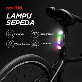 TaffLED Lampu Belakang Sepeda Bicycle Light USB Rechargeable 15 Lumens - DC-918