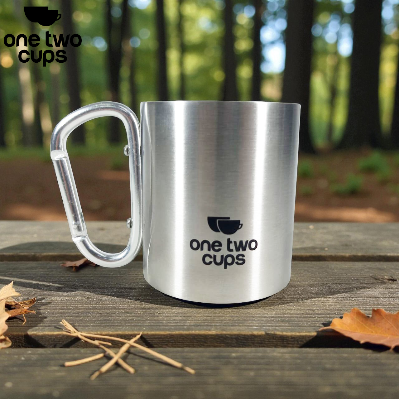 One Two Cups Cangkir Kopi Stainless Steel Carabiner Camping Cup 220ml - VB1 Gambar produk One Two Cups Cangkir Kopi Stainless Steel Carabiner Camping Cup 220ml - VB1