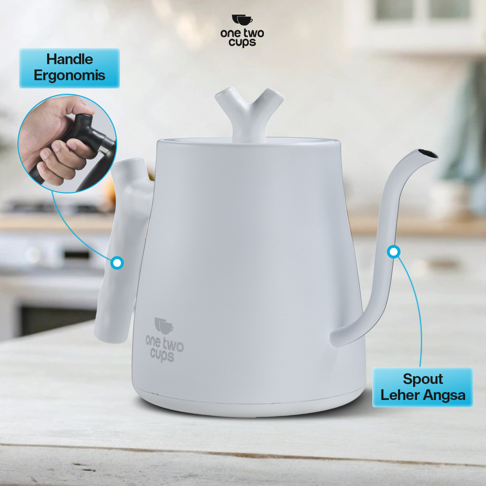 Gambar produk One Two Cups Teko Listrik Kopi Pemanas Air Heater Display 1000W 1L - HR-462