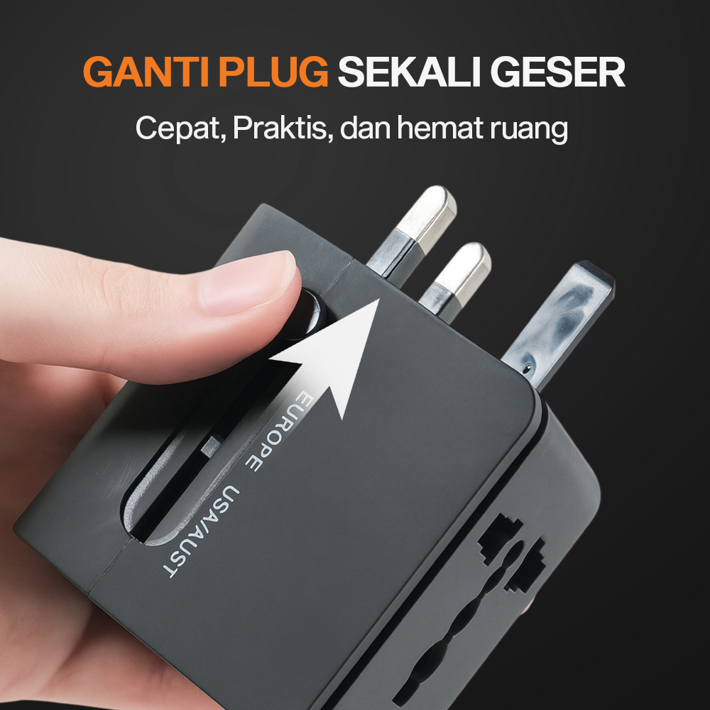 TRAVOR Universal Travel Adaptor Colokan Charger Adapter USB PD 1380W - TR020 Gambar produk TRAVOR Universal Travel Adaptor Colokan Charger Adapter USB PD 1380W - TR020