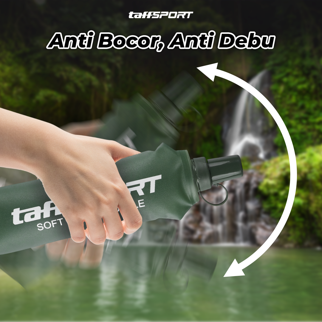 TaffSPORT Botol Minum Lipat Soft Flask Running Water Bottle 500ml - TF-50 Gambar produk TaffSPORT Botol Minum Lipat Soft Flask Running Water Bottle 500ml - TF-50