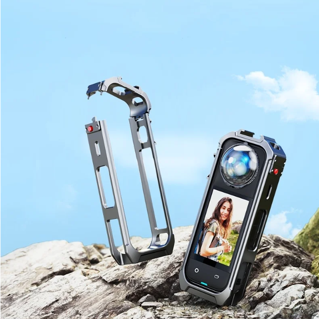 Martvsen Protective Frame Case Rabbit Cage Cold Shoe for Insta360 X5 - MT-X5 Gambar produk Martvsen Protective Frame Case Rabbit Cage Cold Shoe for Insta360 X5 - MT-X5