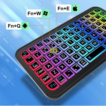 Gambar produk AXPRO Keyboard Wireless Mini Bluetooth Rechargeable RGB 8 Colors - AX52