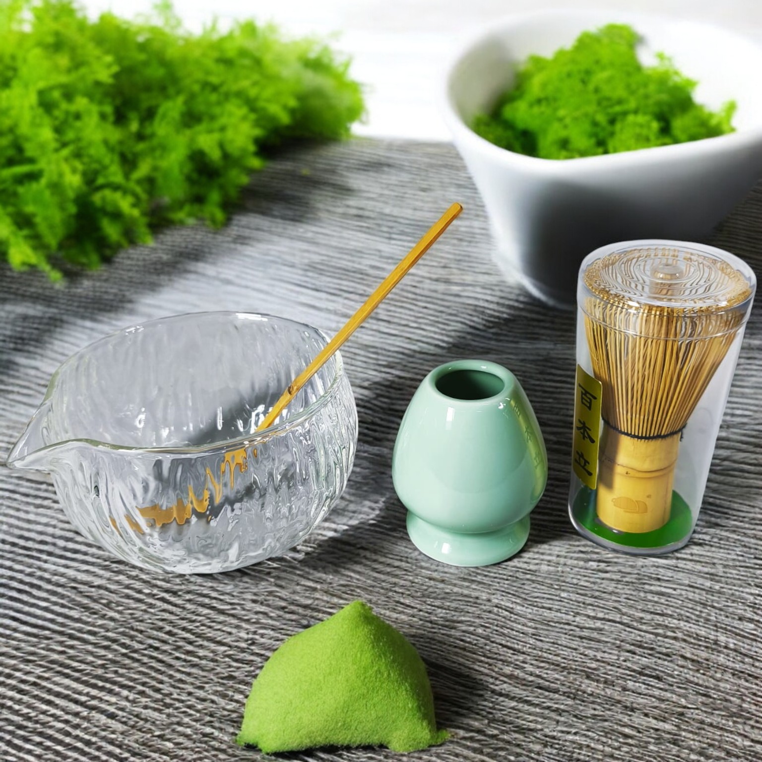 One Two Cups Matcha Set Chawan Chasen Stand Chashaku 470ml 4 PCS - WT174 Gambar produk One Two Cups Matcha Set Chawan Chasen Stand Chashaku 470ml 4 PCS - WT174