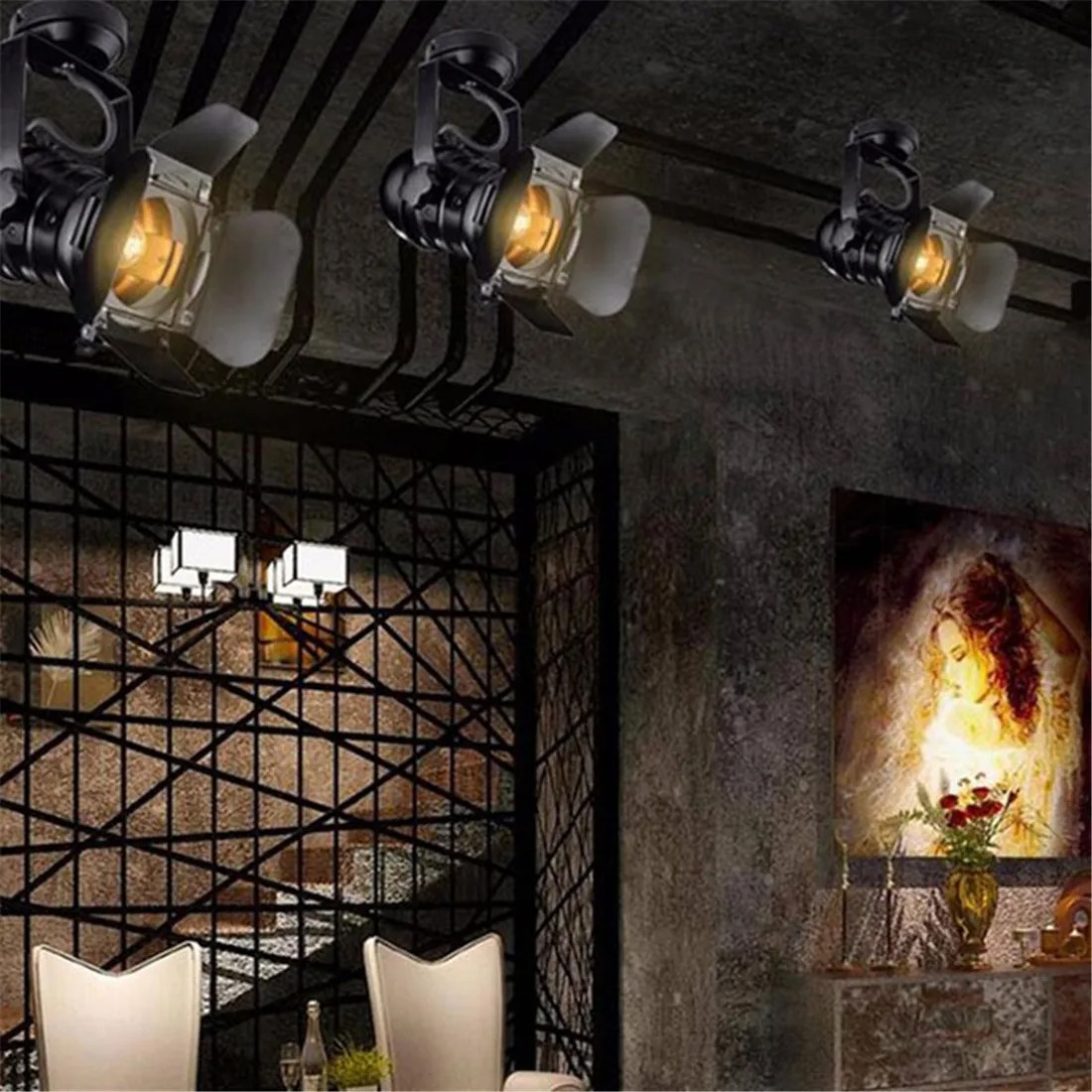 GYUKI Fitting Lampu Sorot Vintage Retro Spotlight Lightning E27 Small - PAR30 Gambar produk GYUKI Fitting Lampu Sorot Vintage Retro Spotlight Lightning E27 Small - PAR30