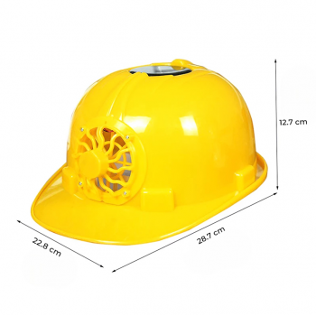 Gambar produk SDJZT Helm Proyek Konstruksi K3 Kipas Tenaga Surya Safety PE Material - LM02