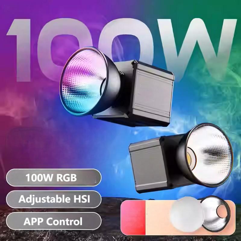 Gambar produk LIYADI Lampu Studio Fotografi COB LED RGBW 24 Mode TFT Display 100W - S100 PRO