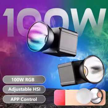 LIYADI Lampu Studio Fotografi COB LED RGBW 24 Mode TFT Display 100W - S100 PRO