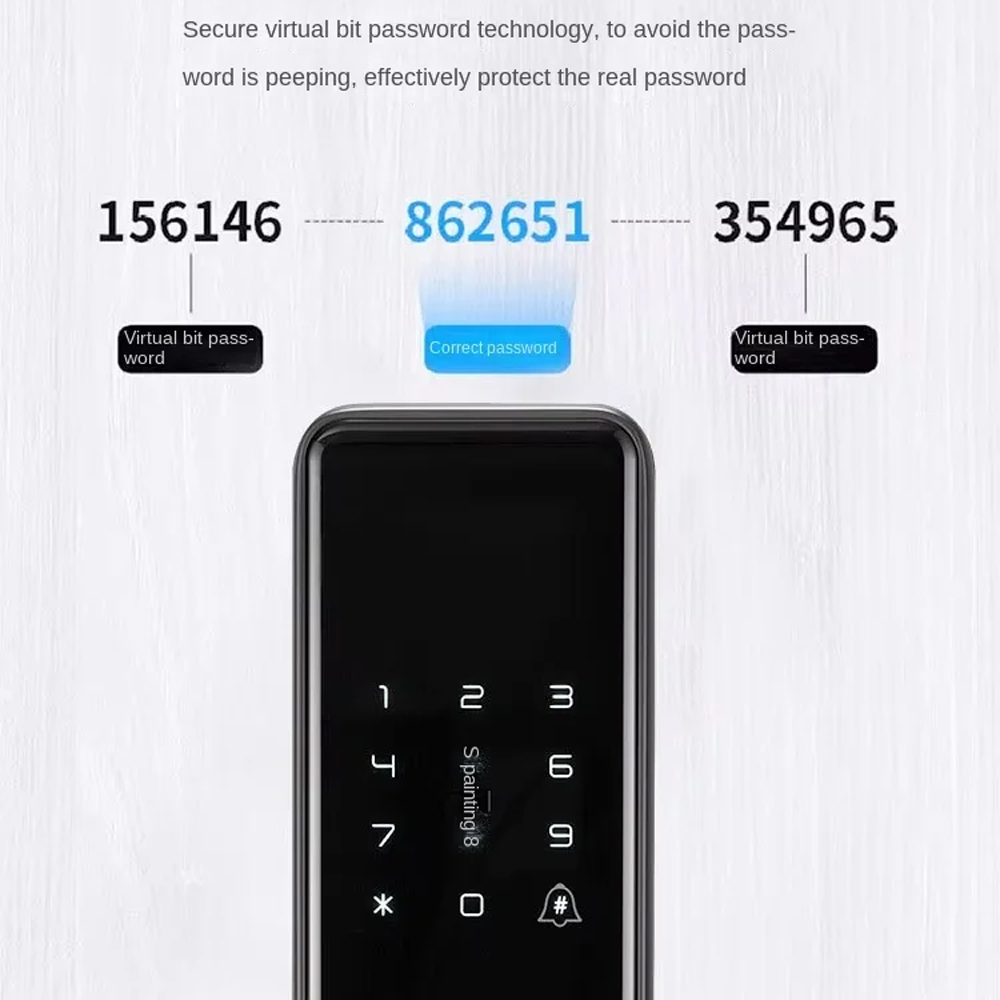KESONG Smart Door Lock Fingerprint Password Card Alarm - A1 Gambar produk KESONG Smart Door Lock Fingerprint Password Card Alarm - A1