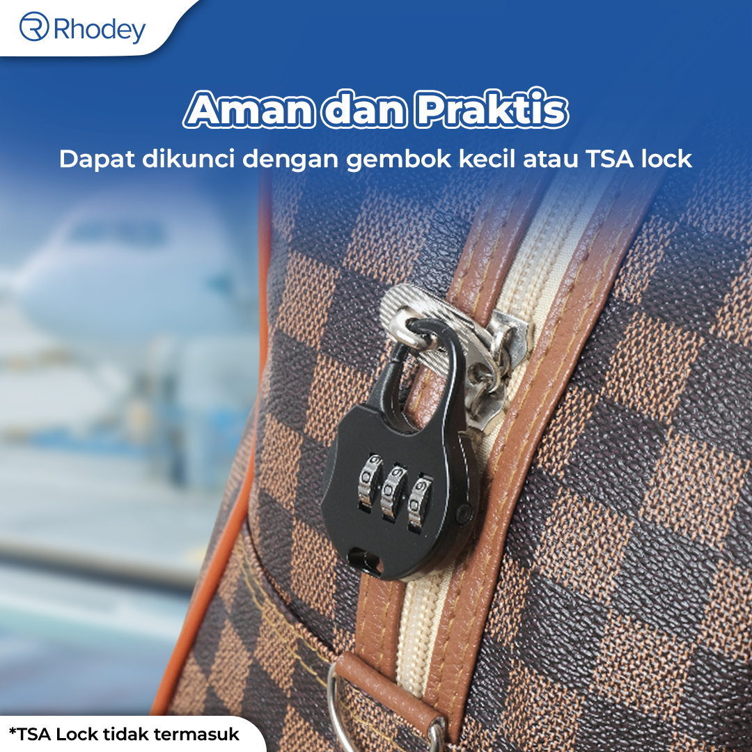 Rhodey RAIMIQI SEMOR Tas Jinjing Duffle Bag PU Leather Unisex 20 Inch Coffee Grid - CB001 Gambar produk Rhodey RAIMIQI SEMOR Tas Jinjing Duffle Bag PU Leather Unisex 20 Inch Coffee Grid - CB001