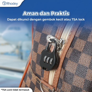 Gambar produk Rhodey RAIMIQI SEMOR Tas Jinjing Duffle Bag PU Leather Unisex 20 Inch Coffee Grid - CB001