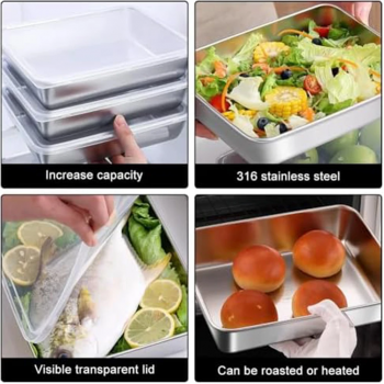 Gambar produk Umigy Loyang Nampan Tray Keeping Box Oven Stainless 201 with Lid 30.5x25x5.6cm - UM60