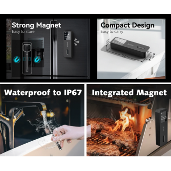 Gambar produk BFOUR Termometer Makanan Digital Daging BBQ Bluetooth Screen 1 Probe - BF-30