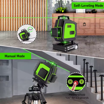 Gambar produk CLUBIONA Laser Level Self Leveling Green Beam 4D 16 Lines with Remote - ME16C