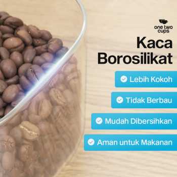 Gambar produk One Two Cups Toples Kaca Penyimpanan Makanan Kedap Udara Storage Jar 1L-10x10x12cm - HC1019