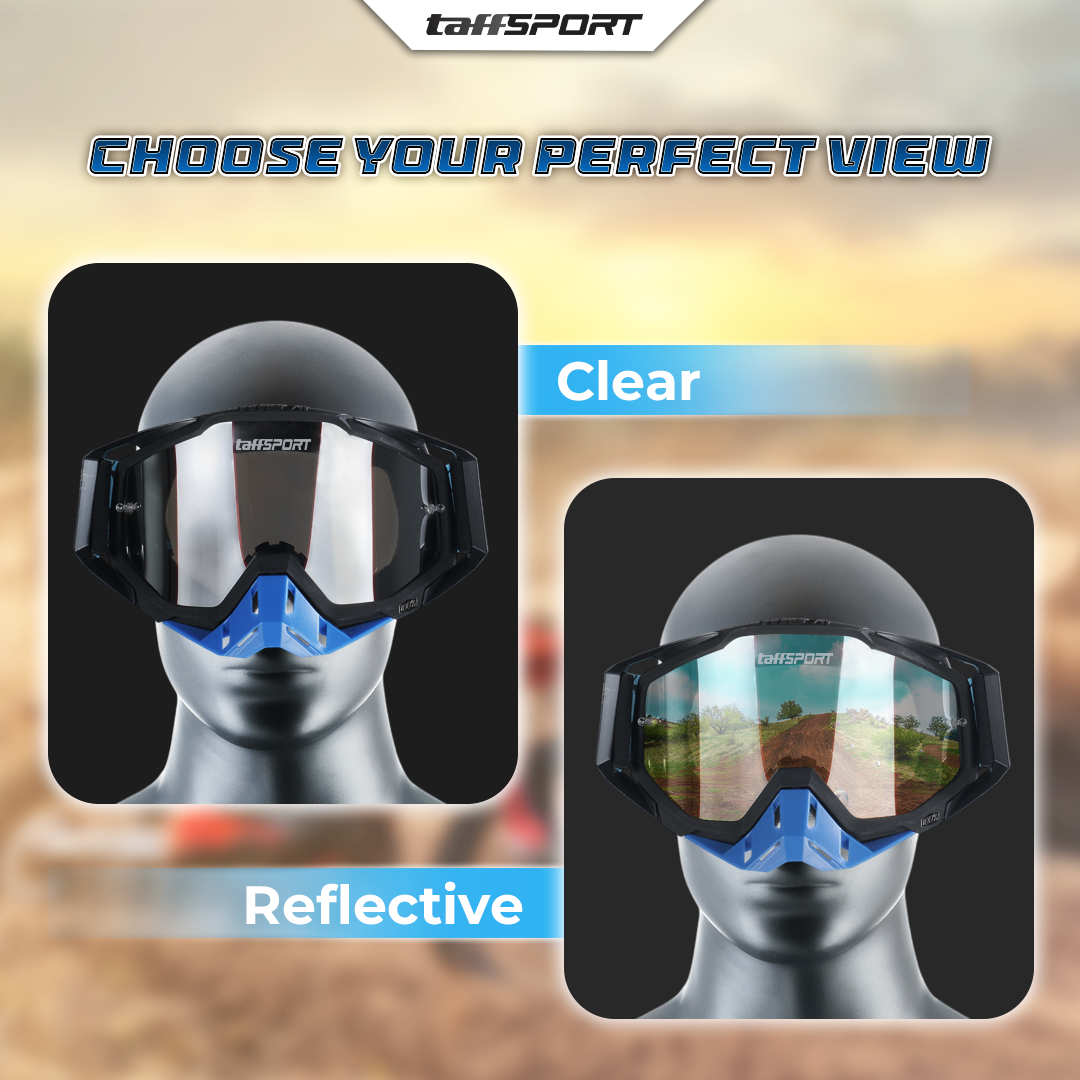 TaffSPORT Kacamata Helm Motor Goggles UV400 Protection Windproof Reflective - UV400 Gambar produk TaffSPORT Kacamata Helm Motor Goggles UV400 Protection Windproof Reflective - UV400