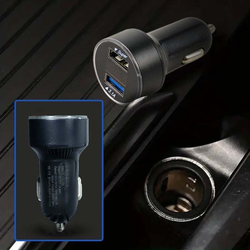 Gambar produk Leeioo Car Charger Mobil Fast Charging QC 3.0 LED Dual USB Port 3.1A - LE001