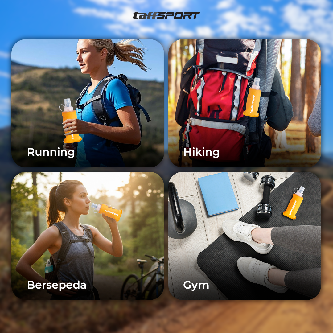TaffSPORT Botol Minum Soft Flask Foldable Sport Water TPU 150ml - TFB-10 Gambar produk TaffSPORT Botol Minum Soft Flask Foldable Sport Water TPU 150ml - TFB-10