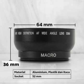 Gambar produk Lensa Kamera Wide Angle Fix Lens 0.45X 52mm with Macro