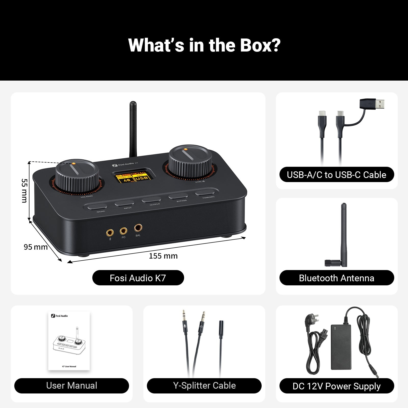 Fosi Audio Amplifier Headphone Hi-Fi Gaming DAC Bluetooth LCD Display - K7 Gambar produk Fosi Audio Amplifier Headphone Hi-Fi Gaming DAC Bluetooth LCD Display - K7