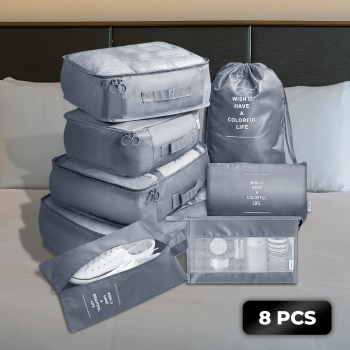 Bestform Tas Travel Bag Laundry Organizer Packing Cubes 8 PCS - CQBB3