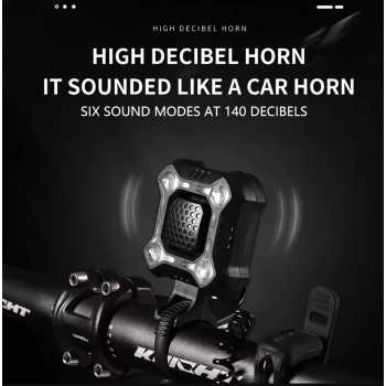 Gambar produk LIDS Lampu Depan Sepeda Klakson 2 in 1 LED Rechargeable 1200mAh - XA-324