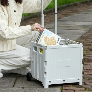 Gambar produk FURNIBOX Troli Belanja Lipat 2 Roda Folding Storage Box 34x35x38cm - FR-06