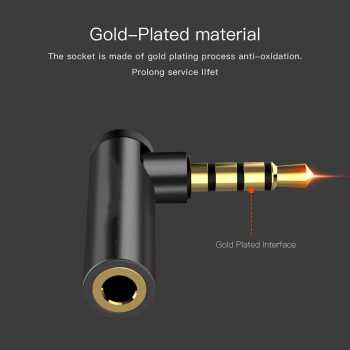 Gambar produk REXLIS Audio Adapter 3.5mm Male to 3.5mm Female 90 Degree - RBS35