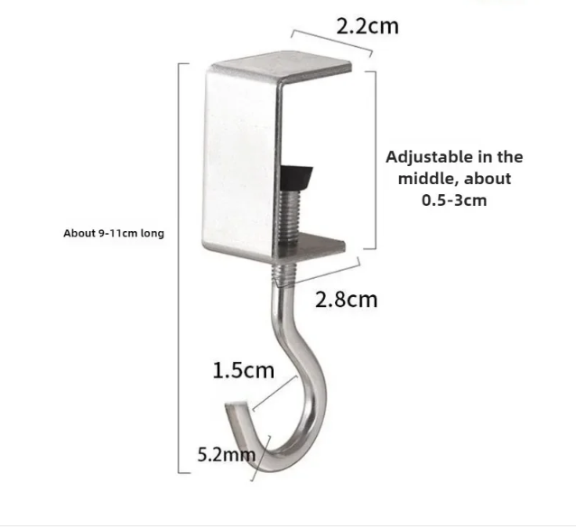 Gambar produk Trebalen Gantungan Meja Serbaguna Adjustable Backpack Hook Holder 1PCS - TB1