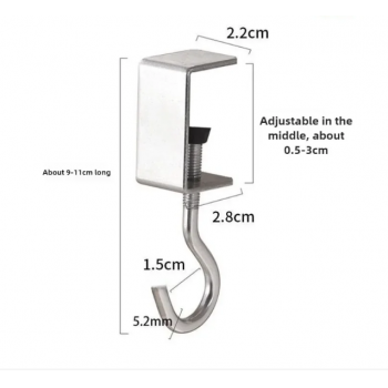 Gambar produk Trebalen Gantungan Meja Serbaguna Adjustable Backpack Hook Holder 1PCS - TB1