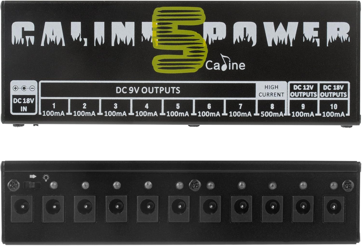Caline Power Supply 10 Isolated Output EU Adaptor Pedal Effect Gitar - CP-05 Gambar produk Caline Power Supply 10 Isolated Output EU Adaptor Pedal Effect Gitar - CP-05