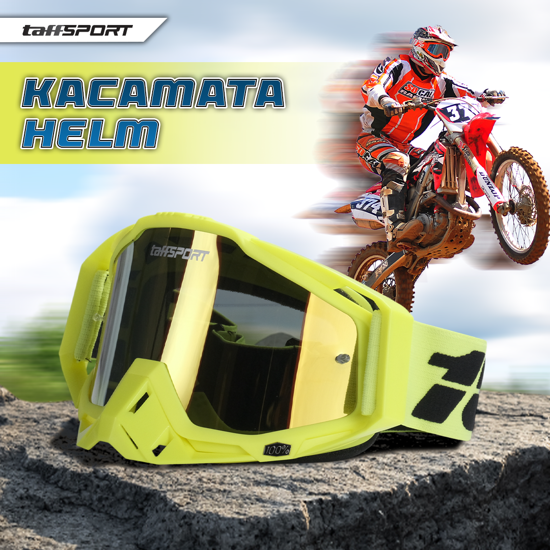 Gambar produk TaffSPORT Kacamata Helm Motor Goggles UV400 Protection Windproof Reflective - UV400
