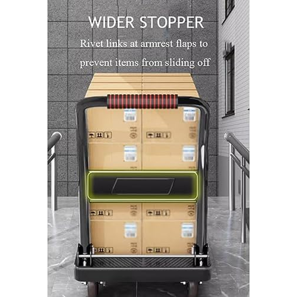 PICKU Troli Barang Lipat Foldable Flatbed Cart Silent Wheel 58x88cm - PC-88 Gambar produk PICKU Troli Barang Lipat Foldable Flatbed Cart Silent Wheel 58x88cm - PC-88