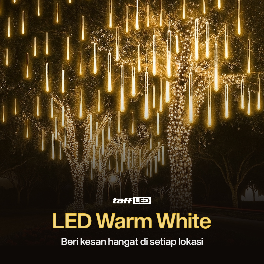 TaffLED Lampu Hias String Lights Meteor Waterproof Warm White 8 PCS - XH480 Gambar produk TaffLED Lampu Hias String Lights Meteor Waterproof Warm White 8 PCS - XH480
