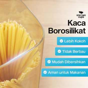 Gambar produk One Two Cups Toples Kaca Penyimpanan Makanan Kedap Udara Storage Jar 2.4L - HC1019