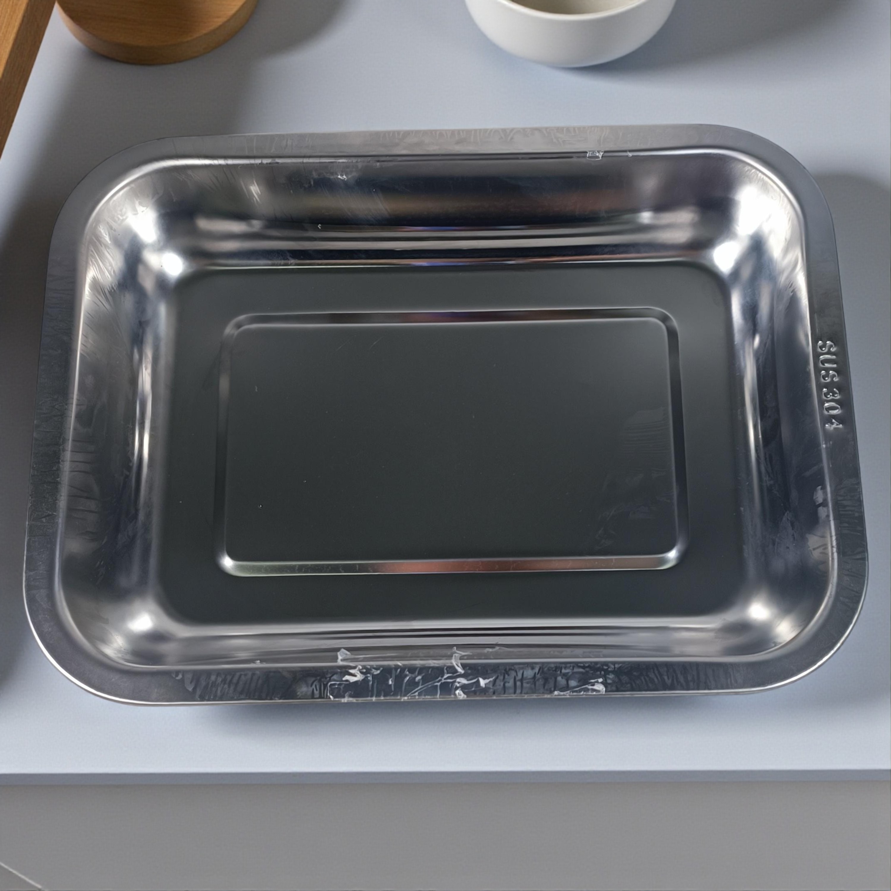 Panina Tray Baki Nampan Makanan Food Container Kitchen Stainless 304 35.5x26.5x4.8cm - PN50 Gambar produk Panina Tray Baki Nampan Makanan Food Container Kitchen Stainless 304 35.5x26.5x4.8cm - PN50