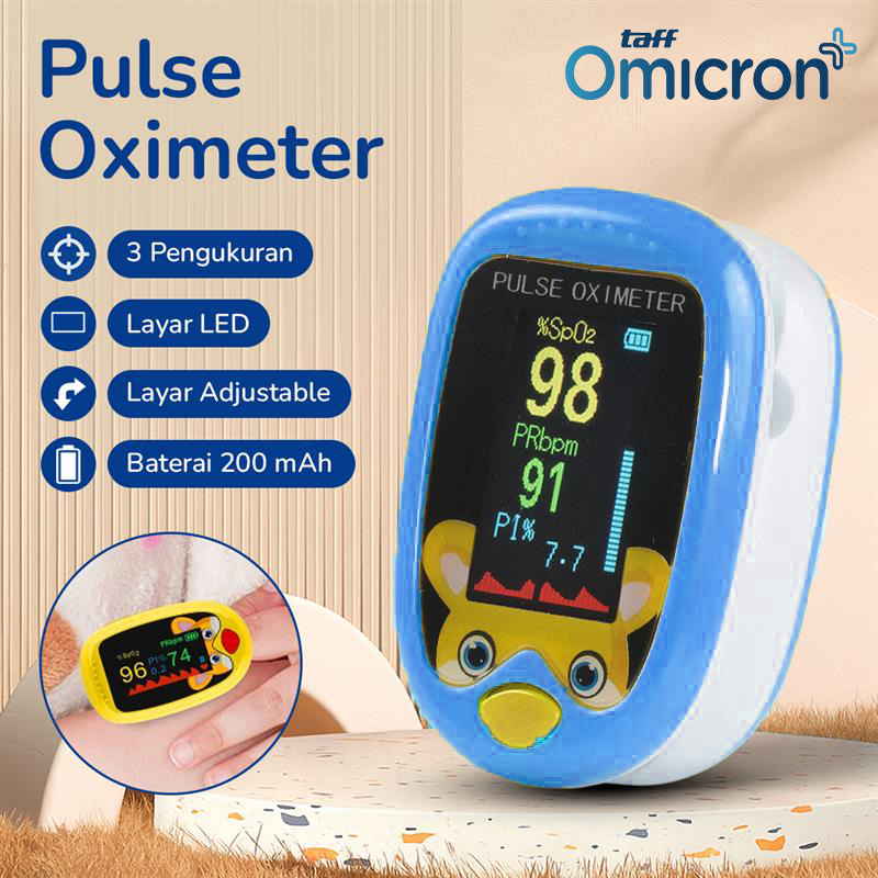 TaffOmicron Fingertip Pulse Oximeter Alat Ukur Saturasi Oksigen Darah - A6 Gambar produk TaffOmicron Fingertip Pulse Oximeter Alat Ukur Saturasi Oksigen Darah - A6